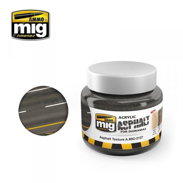 AMMO of Mig Jimenez 2107 ASPHALT TEXTURE GROUND 250ml