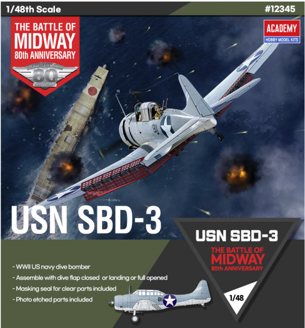 Academy 12345 USN SBD-3 &quot;Battle of Midway&quot; 1/48