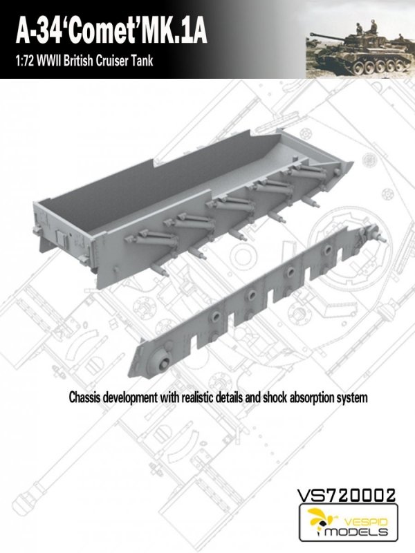 Vespid Models VS720002 A-34 'Comet' MK.1A British Cruiser Tank 1/72