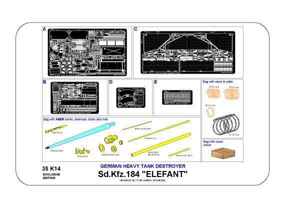 Aber 35K14 Sd,Kfz. 184 ELEFANT (1:35)
