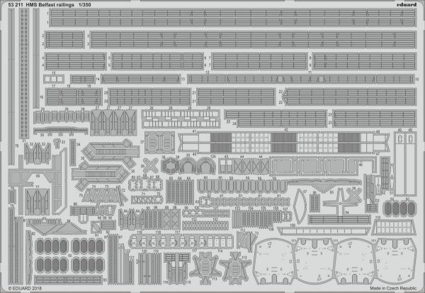 Eduard 53211 HMS Belfast railings TRUMPETER 1/350