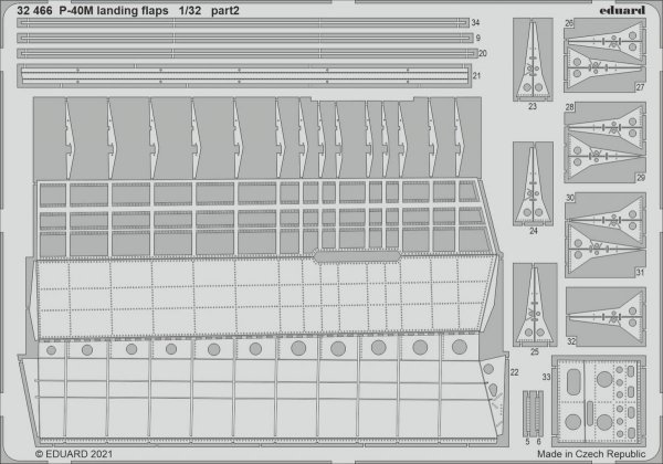 Eduard 32466 P-40M landing flaps TRUMPETER 1/32 
