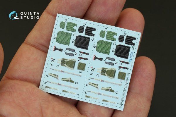 Quinta Studio QD48001 Yak-3 3D-Printed &amp; coloured Interior on decal paper (for 4814 Zvezda kit) 1/48