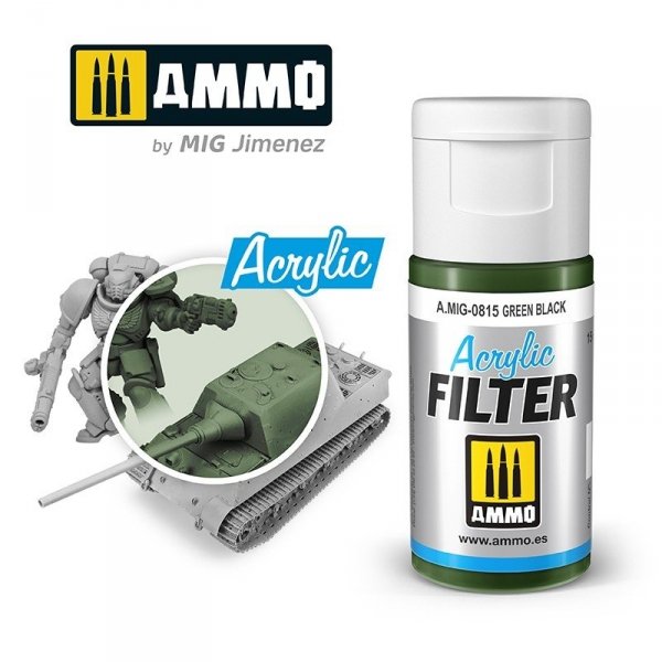 Ammo of Mig 0815 ACRYLIC FILTER Green Black 15 ml