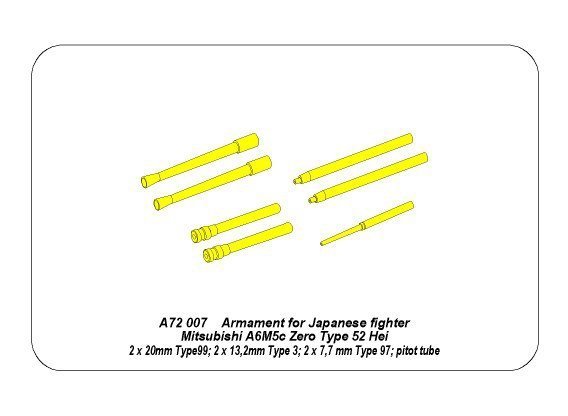 Aber A72 007 Armament for A6M5c Zero (1:72)