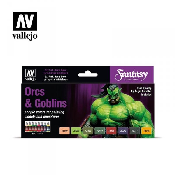 Vallejo 72304 Orcs &amp; Goblins Paint Set 8x17ml