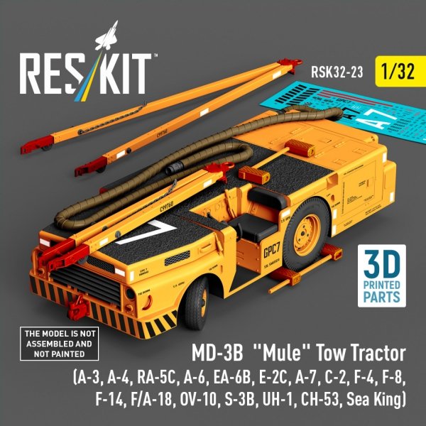 RESKIT RSK32-0023 MD-3B "Mule" Tow Tractor (3D Printed model kit) 1/32