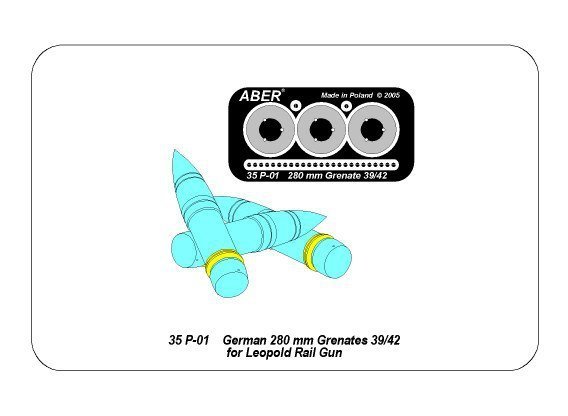 Aber 35P-01 German 280mm Grenates 39/42 for Leopold Rail Gun 