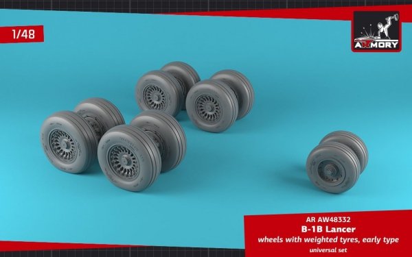 Armory Models AW48332 B-1B Lancer wheels w/ weighted tires, early 1/48