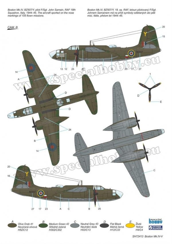 Special Hobby 72413 Boston Mk. IV/ V 'The Last Version in RAF and Free French Service' 1/72