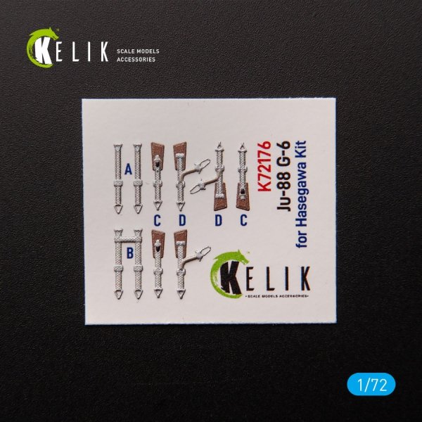 Kelik K72176 Ju88 G-6 - interior 3D decals for Hasegawa kit (1/72)