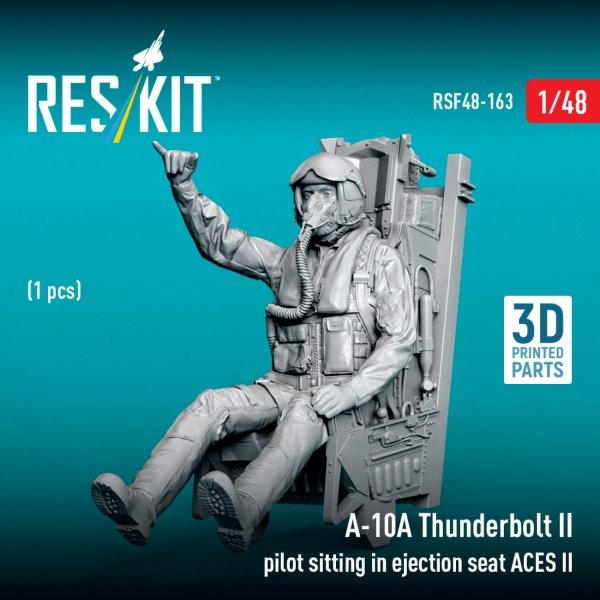 RESKIT RSF48-0163 A-10A Thunderbolt II pilot sitting in ejection seat ACES II (1 pcs) (3D Printed) (1/48)