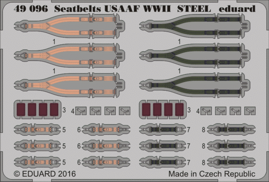 Eduard BIG49342 Seatbelts WWII Allied AF STEEL 1/48