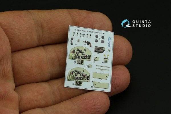 Quinta Studio QD48209 Arado Ar 68 E/F 3D-Printed &amp; coloured Interior on decal paper (Roden) 1/48