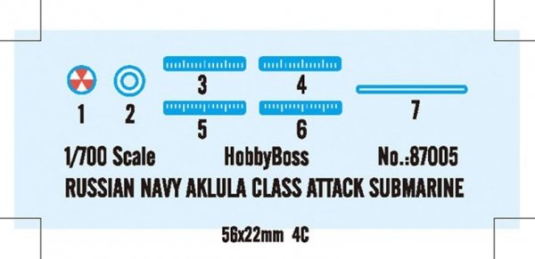 Hobby Boss 87005 Russian Navy Akula Class Attack Submarine 1/700
