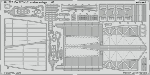 Eduard 481027 Do 217J-1/2 undercarriage 1/48 ICM