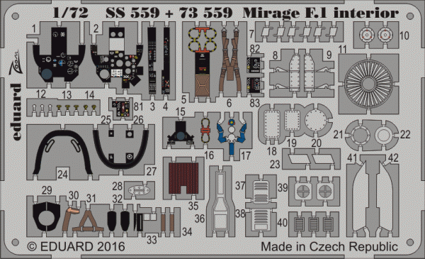 Eduard SS559 Mirage F.1 interior SPECIAL HOBBY 1/72