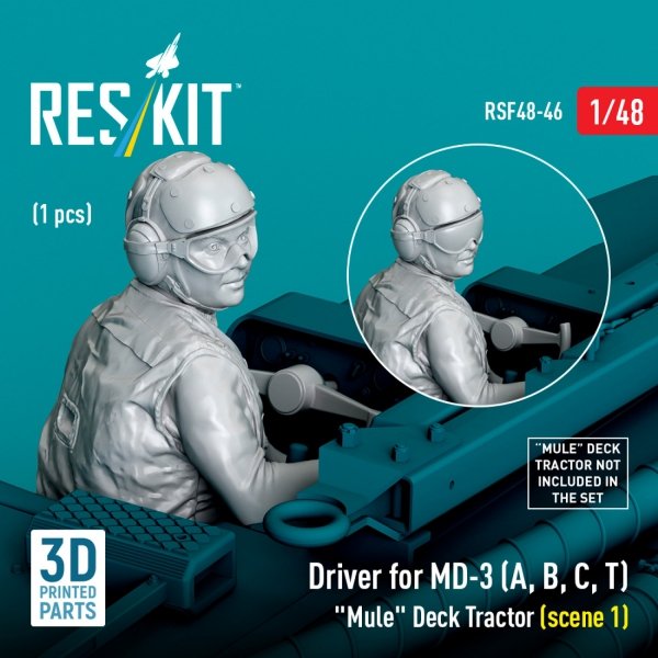 RESKIT RSF48-0046 Driver for MD-3 (A, B, C, T) "Mule" Deck Tractor (scene 1) (1 pcs) (3D Printed) 1/48