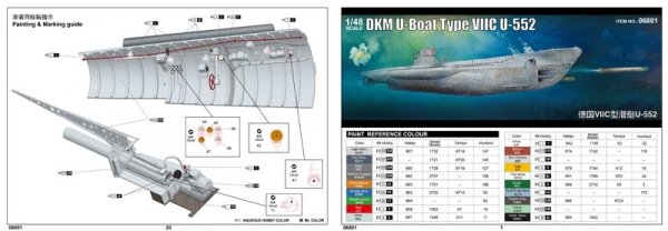 Trumpeter 06801 DKM U-Boat Type VIIC U-552 1/48