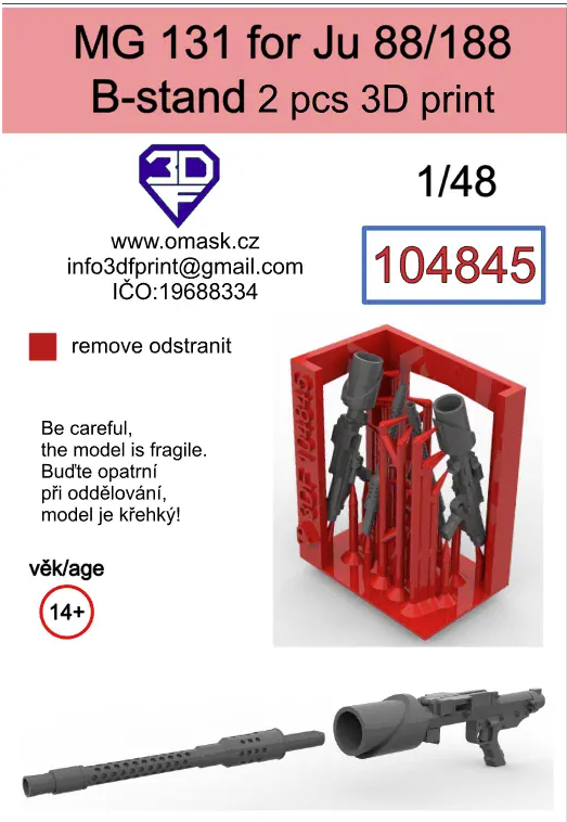 Omask 104845 MG 131 for Ju 88/188 B-Stand 1/48