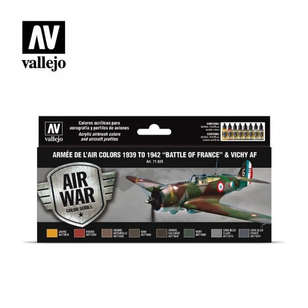 Vallejo 71626 Armée De L'air Colors 1939-1942 Battle of France &amp; Vichy AF 8x17ml