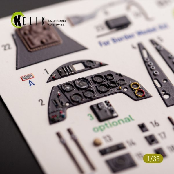 KELIK K35039 Bf-109 G-6 - interior 3D decals for Border Models kit 1/35