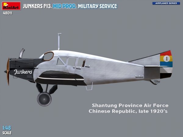 MiniArt 48011 JUNKERS F13. MID PROD. MILITARY SERVICE 1/48