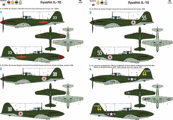 Fly 72038 Ilyushin Il-10 Chinese and Korea service 1:72