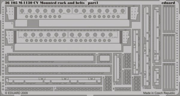 Eduard 36105 M-1130 CV Mounted rack and belts 1/35 Trumpeter