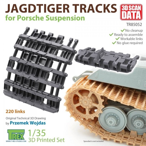 T-Rex Studio TR85052 Jagdtiger Tracks for Porsche Suspension 1/35