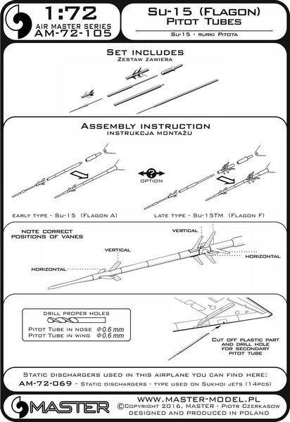 Master AM-72-105 Su-15 (Flagon) - Pilot Tubes 1:72