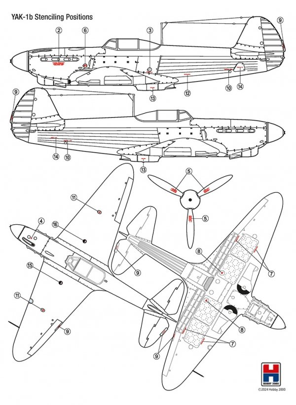 Hobby 2000 48034 Yak-1b GC 3 Normandie 1943 ( ACADEMY + CARTOGRAF + MASKI ) 1/48