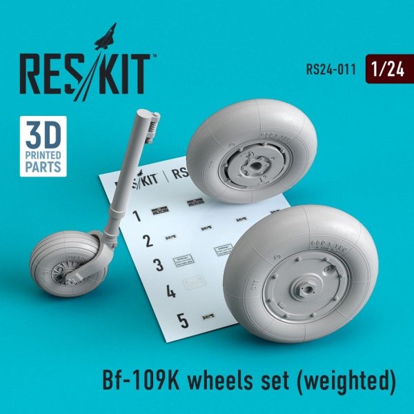 RESKIT RS24-0011 BF-109K WHEELS SET (WEIGHTED) 1/24