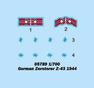 Trumpeter 05789 German Zerstorer Z-43 1944 1:700