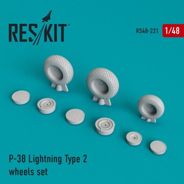 RESKIT RS48-0221 P-38 Lightning Type 2 wheels set 1/48