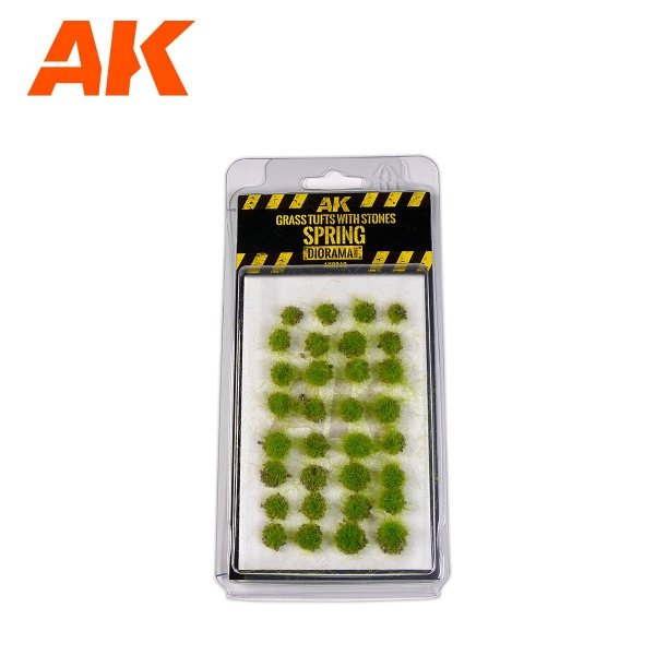 AK Interactive AK8248 GRASS TUFTS WITH STONES SPRING