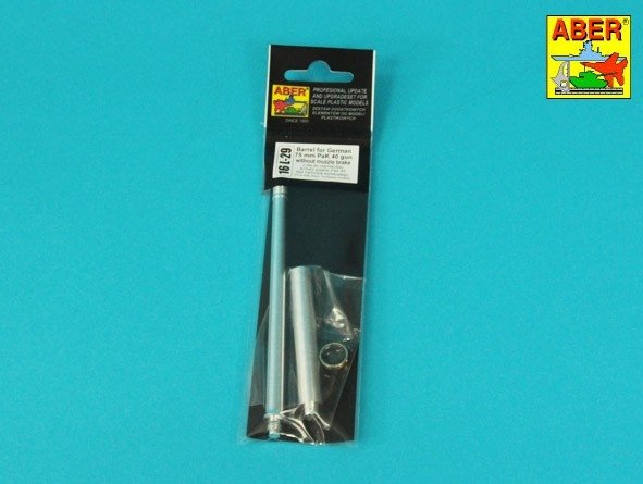 Aber 16l-29 Barrel for the Pak 40 anti-tank gun without muzzle brake / Lufa do armaty p/panc Pak 40 bez hamulca wylotowego 1/16