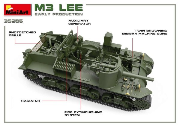 Miniart 35206 M3 Lee early prod. w/interior 1/35