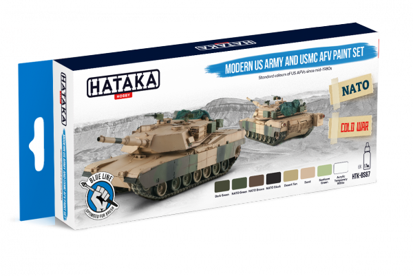 Hataka Hobby HTK-BS67 Modern US Army and USMC AFV Paint Set (8x17ml)