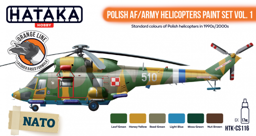 Hataka HTK-CS116 Polish AF / Army Helicopters paint set vol. 1 6x17ml