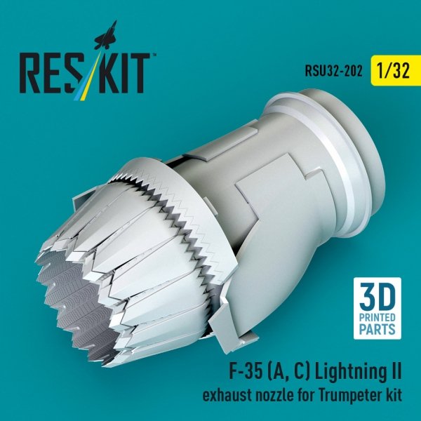 RESKIT RSU32-0202 F-35 (A, С) Lightning II exhaust nozzle for Trumpeter kit (3D Printed) (1/32)