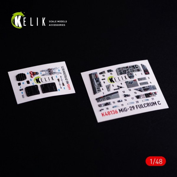 Kelik K48136 Mig-29C (9-13) Fulcrum interior 3D decals for GWH (1/48)
