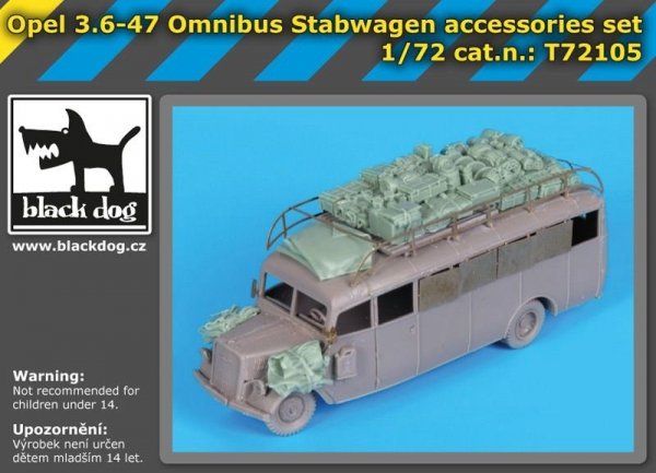 Black Dog T72105 Opel 3.6-47 Omnibus stabwagen accessories set for Roden 1/72