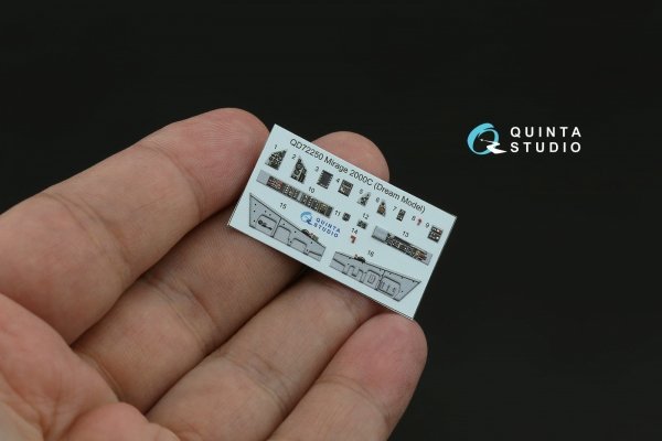 Quinta Studio QD72250 Mirage 2000C 3D-Printed &amp; coloured Interior on decal paper (Dream Model) 1/72