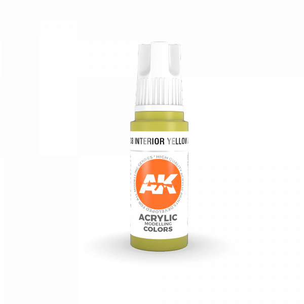 AK Interactive AK11138 INTERIOR YELLOW GREEN – STANDARD 17ml