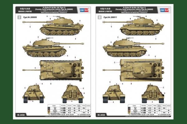 Hobby Boss 84558 Pz.Kpfw.VI Sd.Kfz.182 Tiger II Porsche Early production vehicle Fgst.Nr.280009 1/35