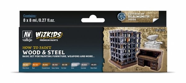 Vallejo 80256 Wizkids Wood &amp; Steel Set 8x8ml