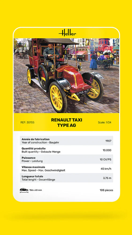 Heller 35705 STARTER KIT Renault Taxi Type AG 1/24