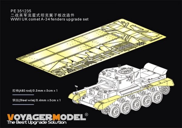 Voyager Model PE351235 WWII UK comet A-34 fenders upgrade set For TAMIYA 35380 1/35