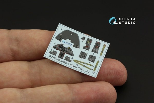 Quinta Studio QD72040 XA2D-1 3D-Printed &amp; coloured Interior on decal paper (Clear Prop) 1/72